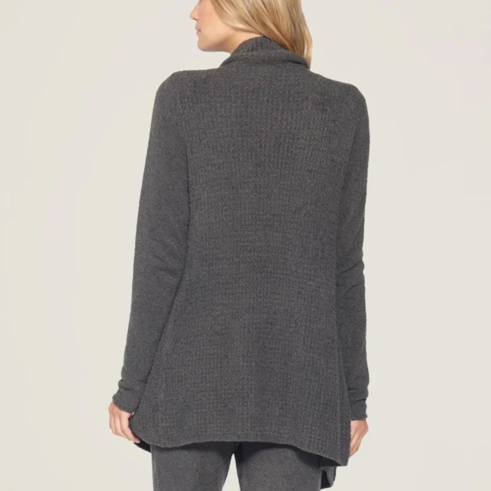 Barefoot Dreams CozyChic Lite Coastal Cardi Flutter Cardigan Carbon dark gray S - Picture 3 of 17